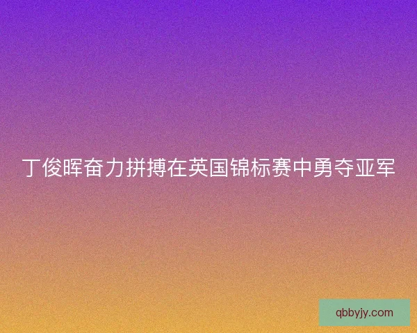 丁俊晖奋力拼搏在英国锦标赛中勇夺亚军